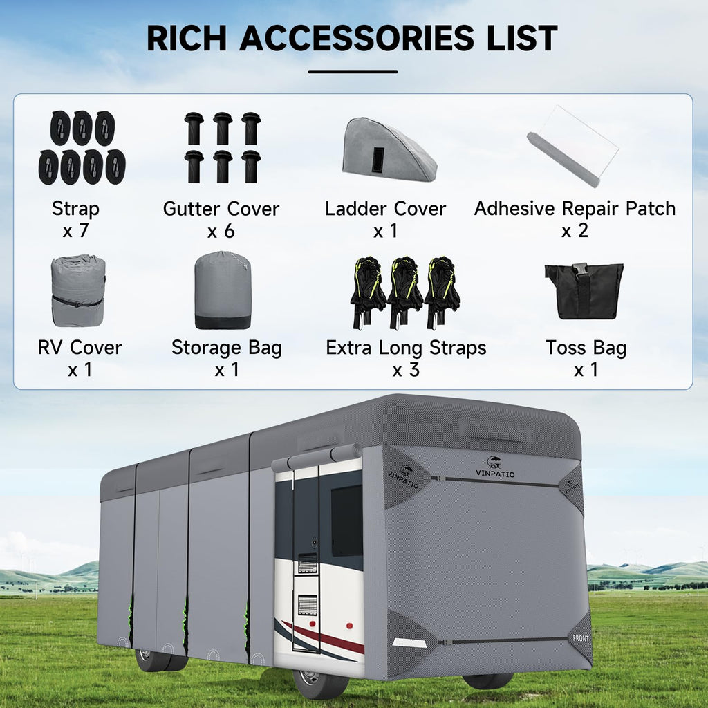 Class A RV Cover 7 Layers 34'-37' Windproof Waterproof A6382