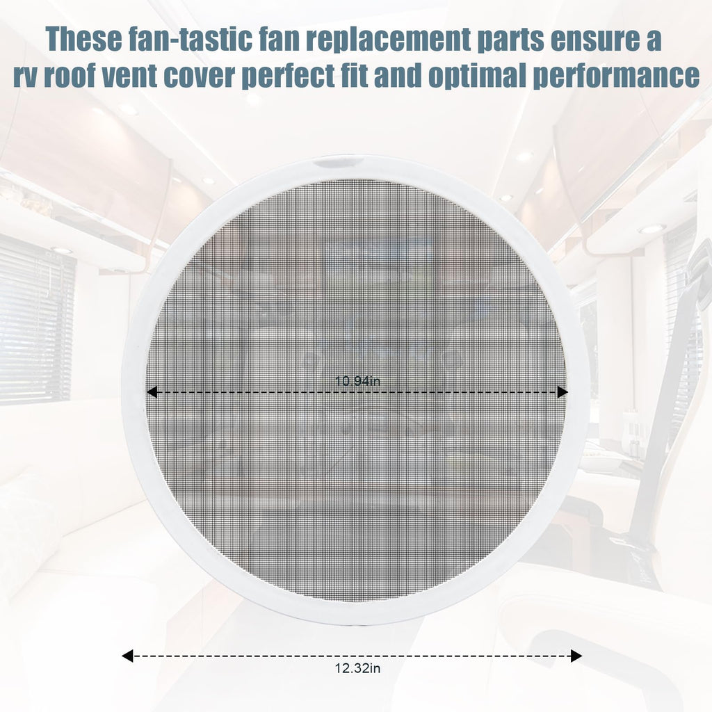 White 2PCS RV Vent Screen Roof Fan Frame Parts S246681