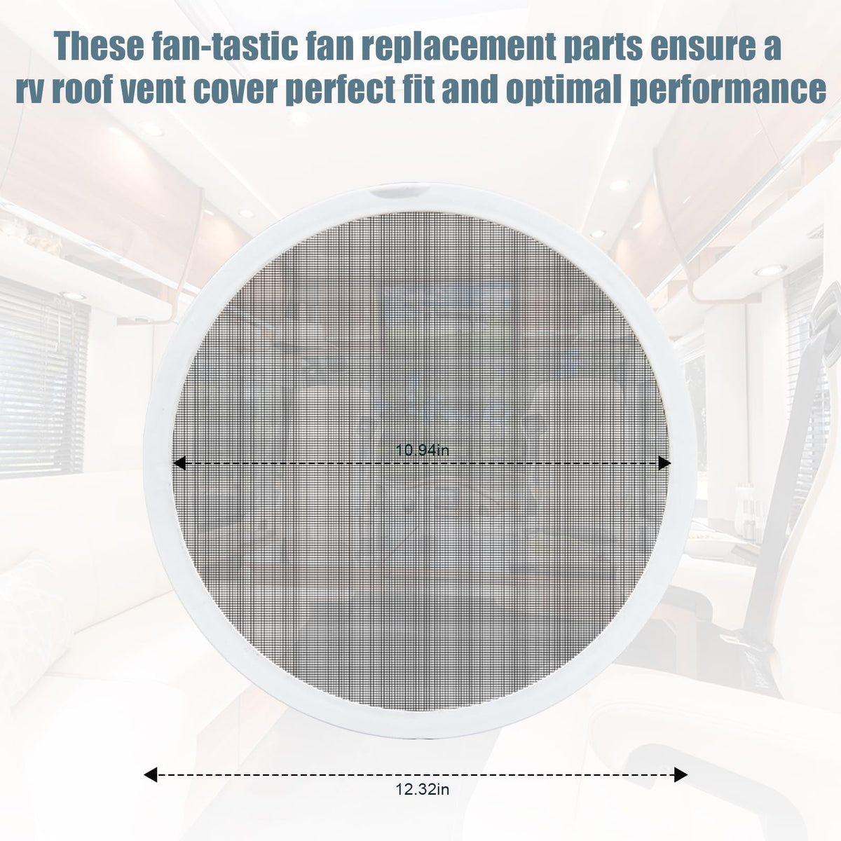 White 2PCS RV Vent Screen Roof Fan Frame Parts S246681