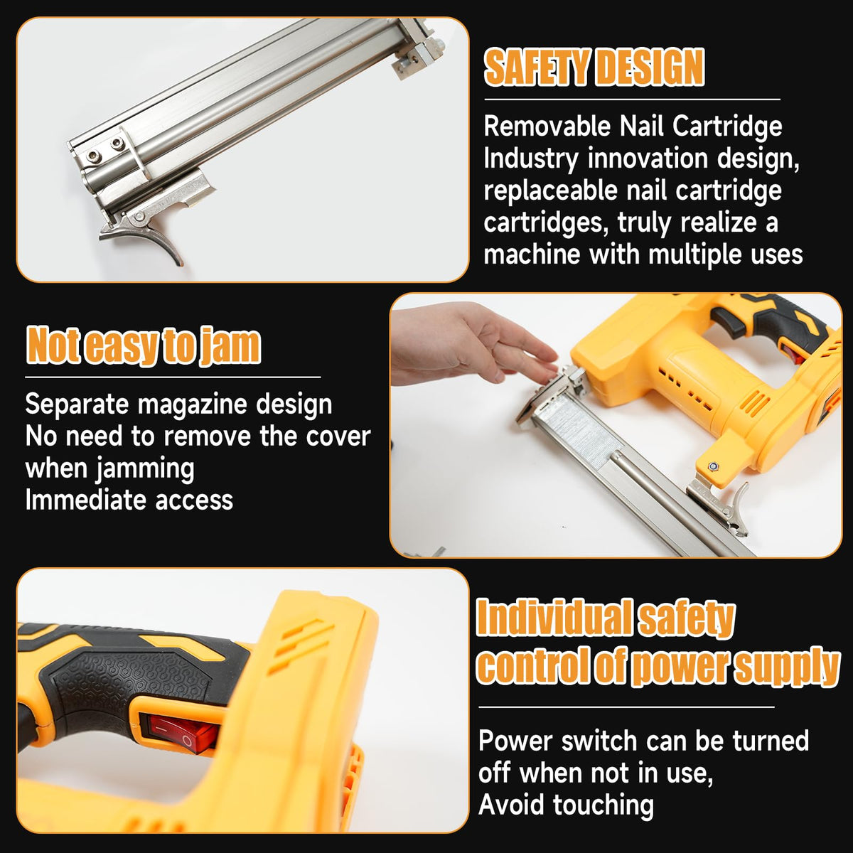 Cordless 2-in-1 Brad Nailer/Stapler Kit with 1000 Straight Nails, 500 U Nails S165