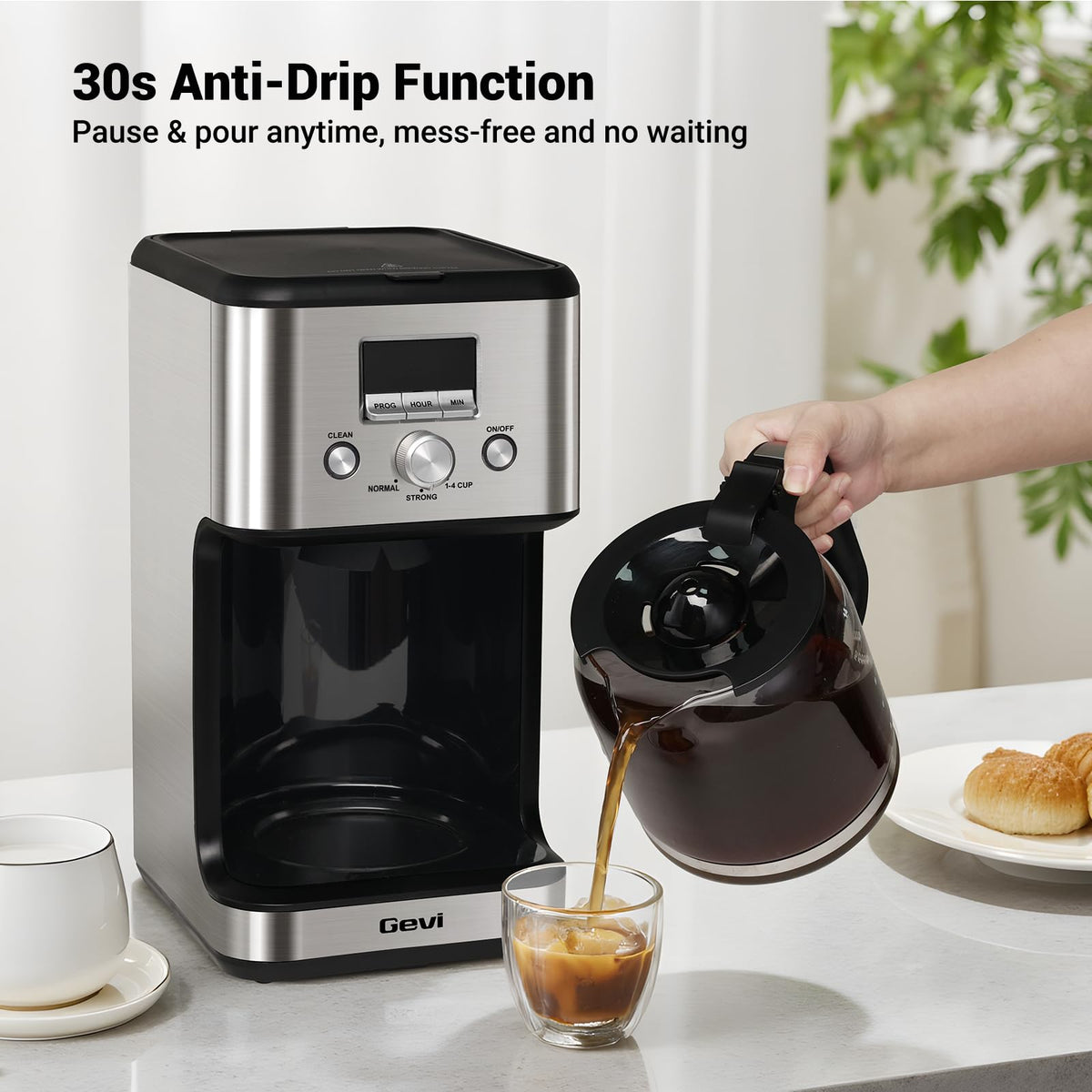 14 Cup Programmable Drip Coffee Maker with Glass Carafe T384