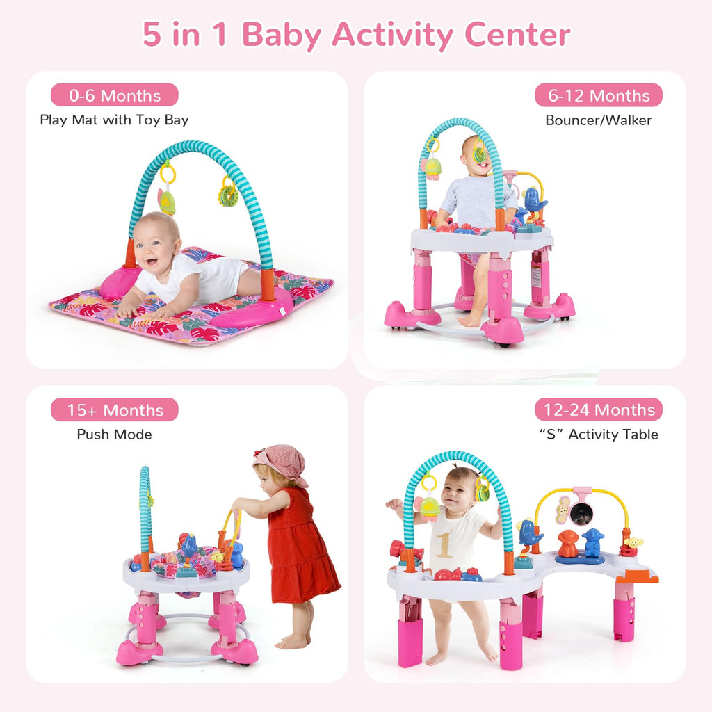 5 in 1 Baby Bouncer Activity Center with 360° Rotating Seat M500711