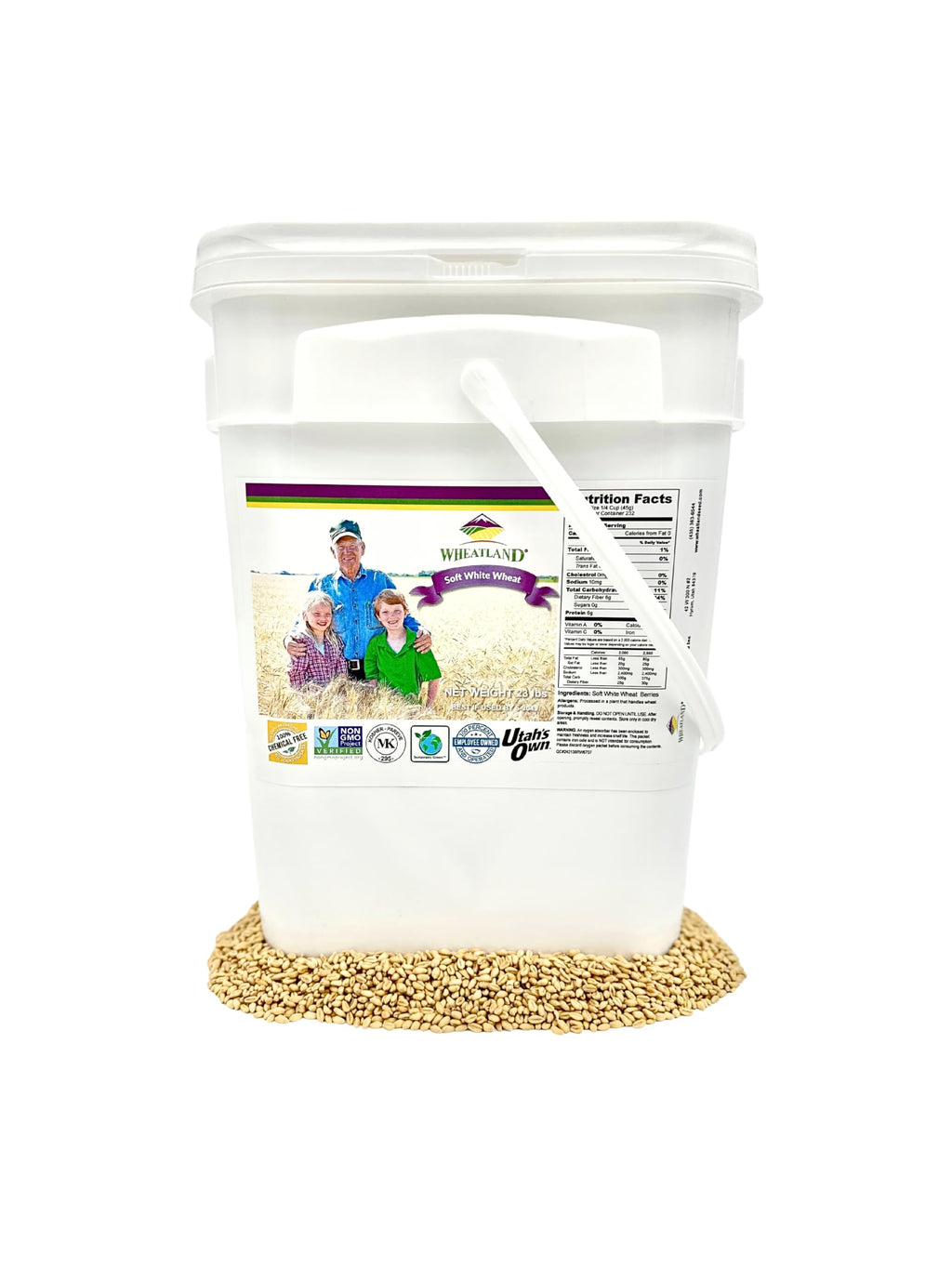 Soft White Wheat Berries 23 lbs Non-GMO T857652
