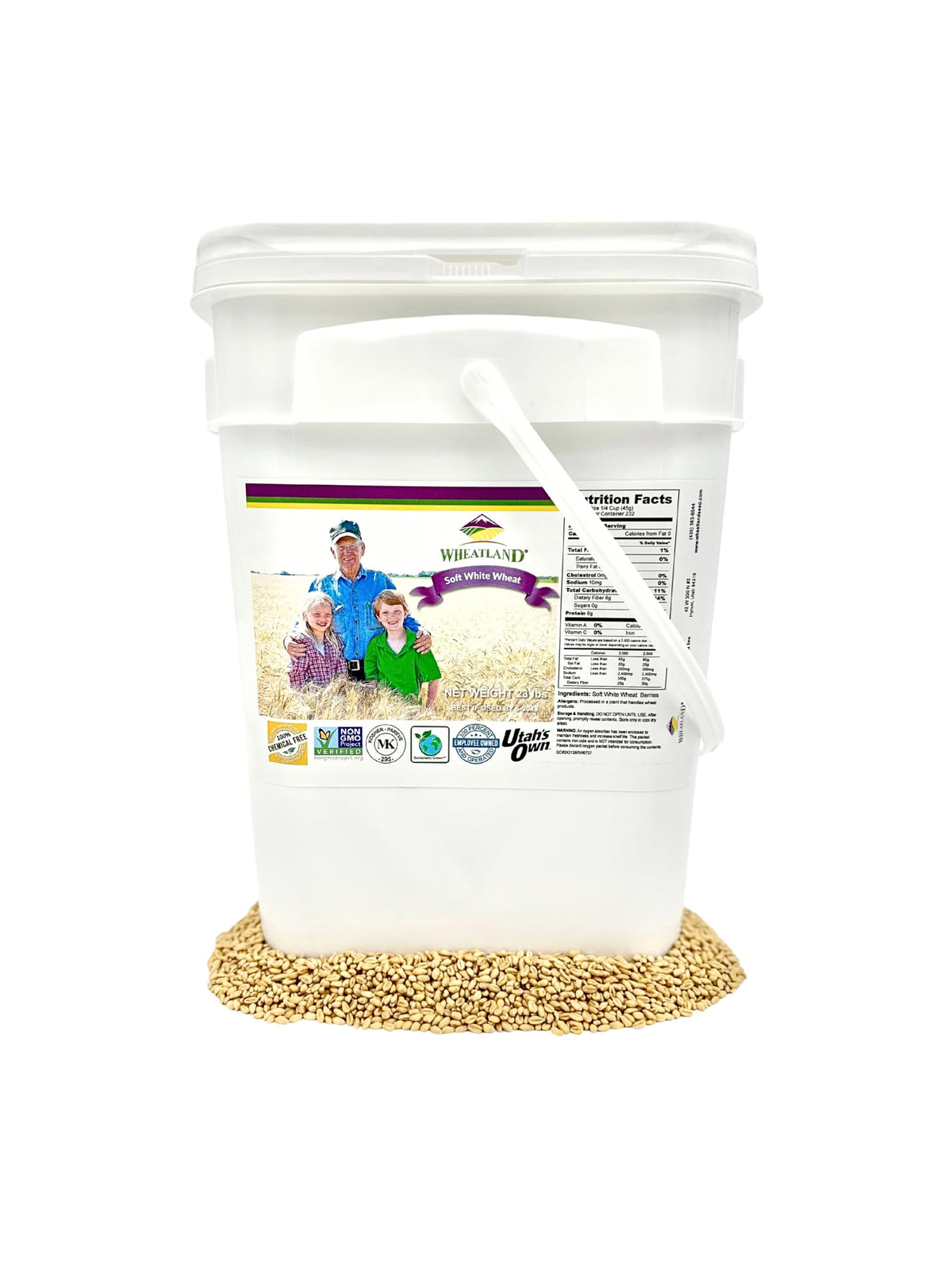 Soft White Wheat Berries 23 lbs Non-GMO T857652