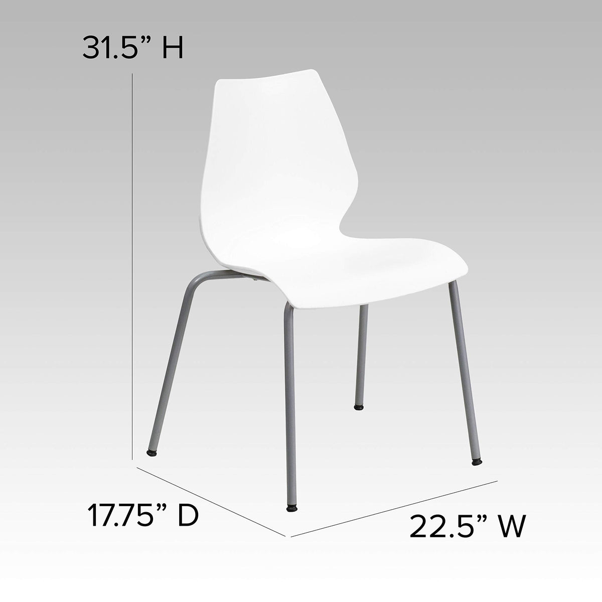 White Plastic Stacking Chairs Set of 5 Z141945