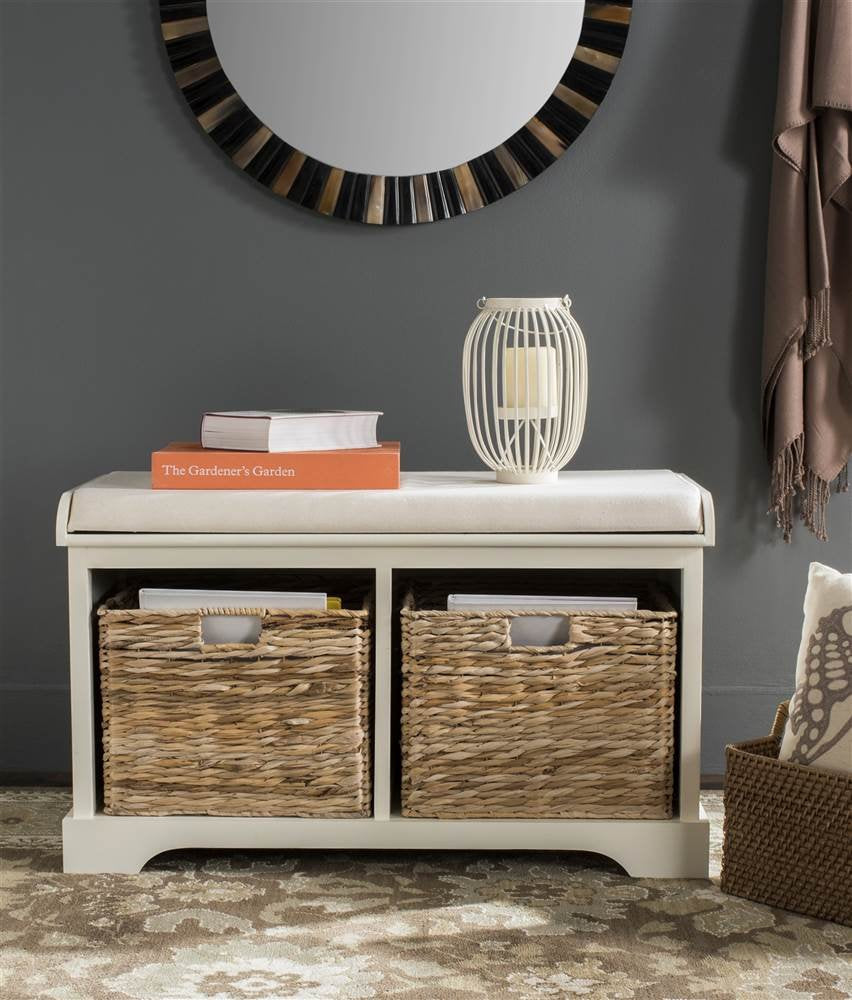 Wood Storage Bench W2498