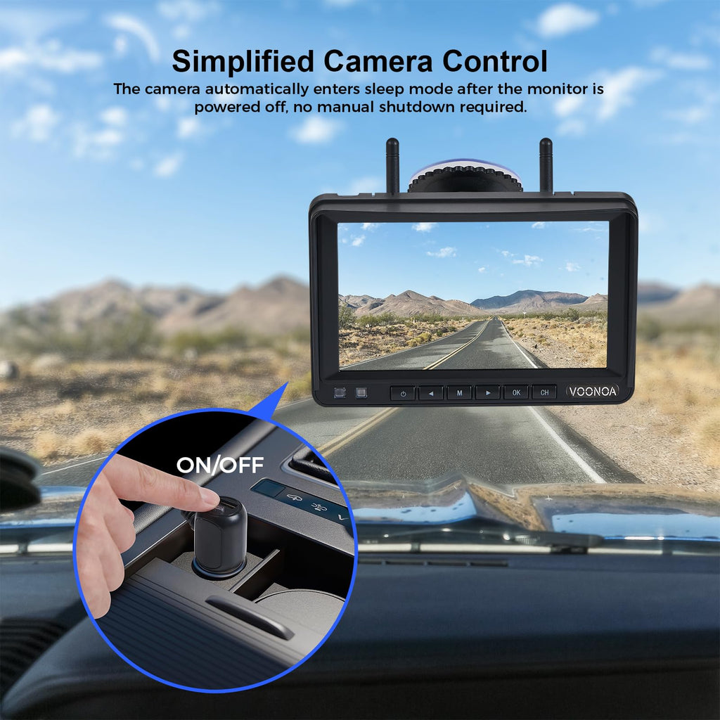 Magnetic Wireless Backup Camera with 7'' HD 1080P DVR Monitor System P556