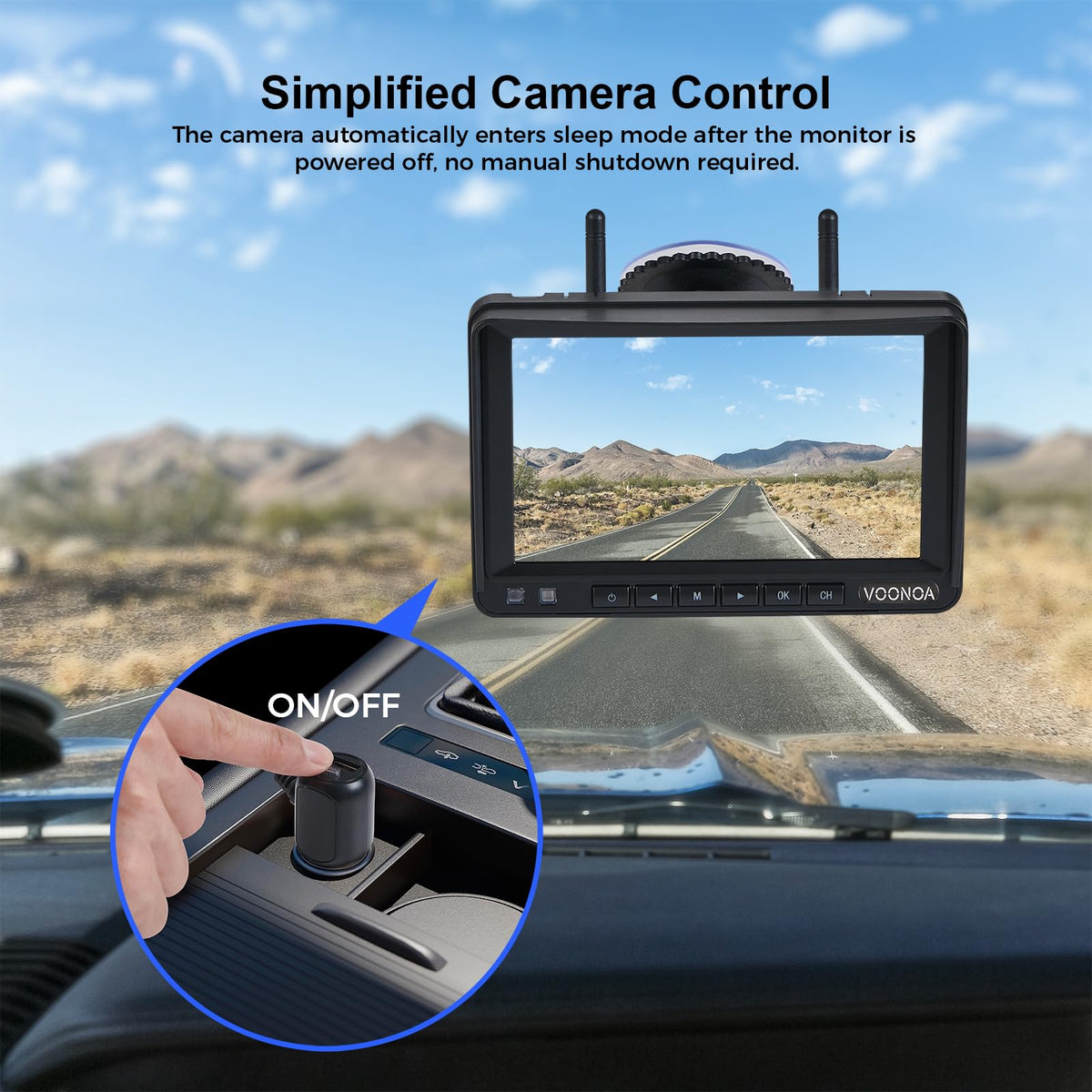 Magnetic Wireless Backup Camera with 7'' HD 1080P DVR Monitor System P556