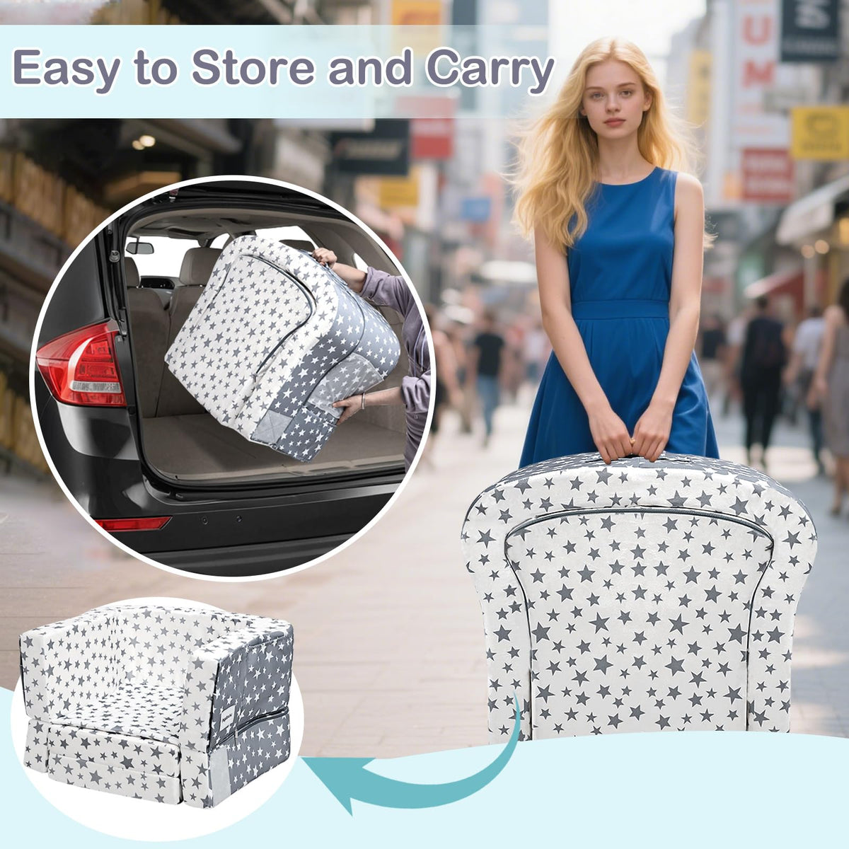 Portable Toddler Travel Bed & Chair 2-in-1 T4329