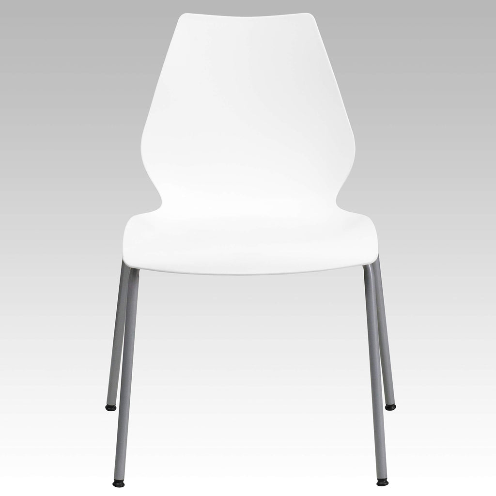 White Plastic Stacking Chairs Set of 5 Z141945
