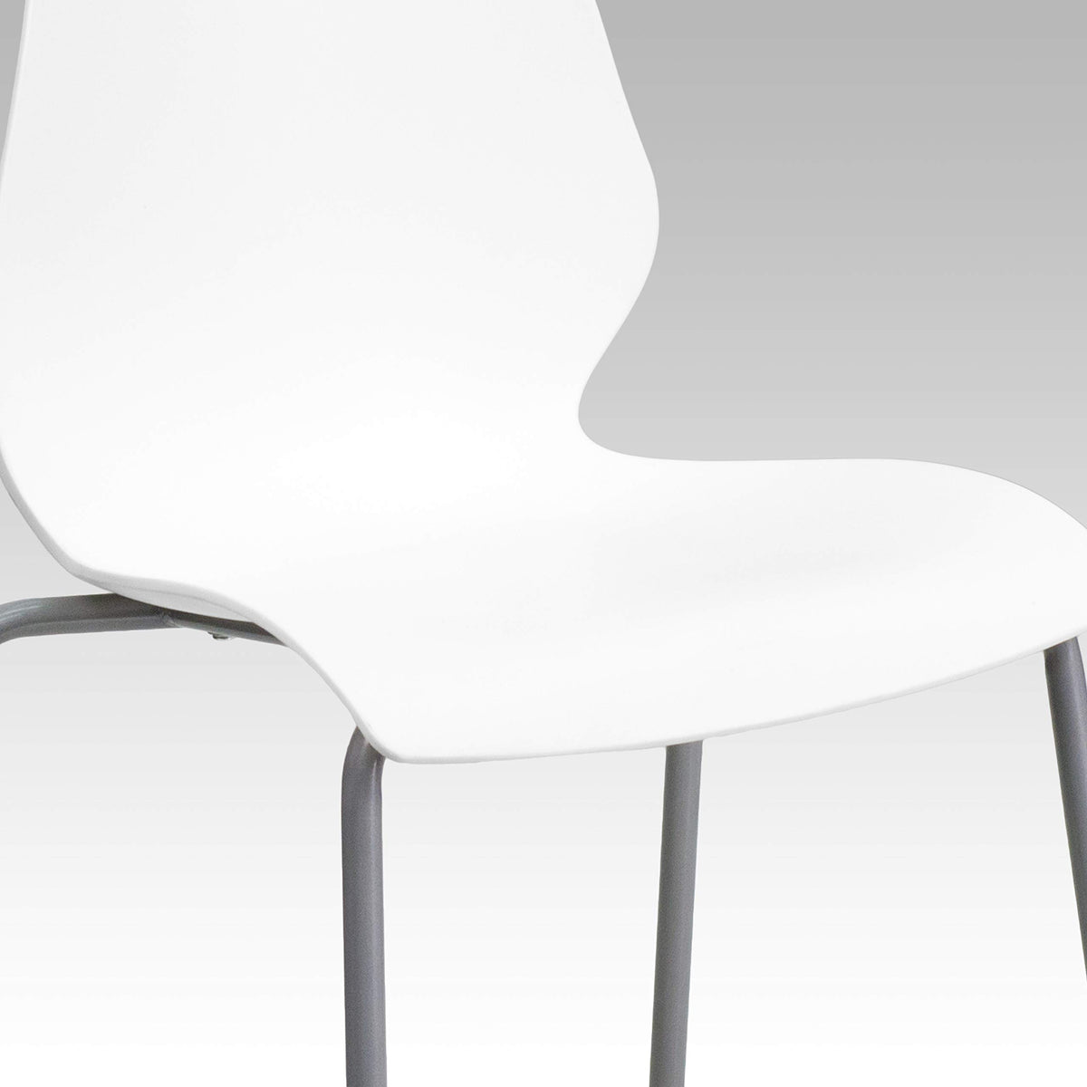 White Plastic Stacking Chairs Set of 5 Z141945