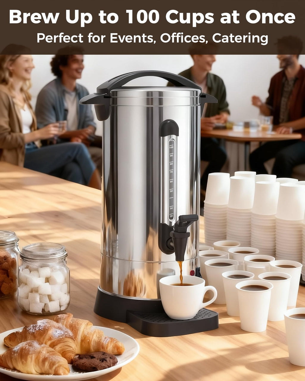 1500W 100 Cup Stainless Steel Commercial Coffee Urn T41894