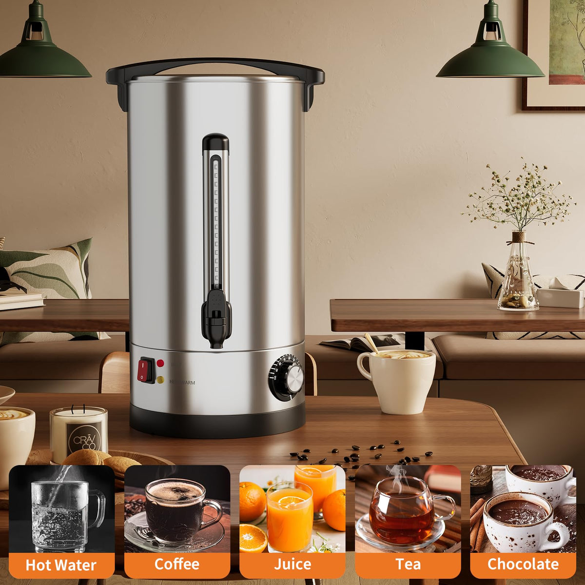 10L Double Wall Stainless Steel Coffee Urn R105896