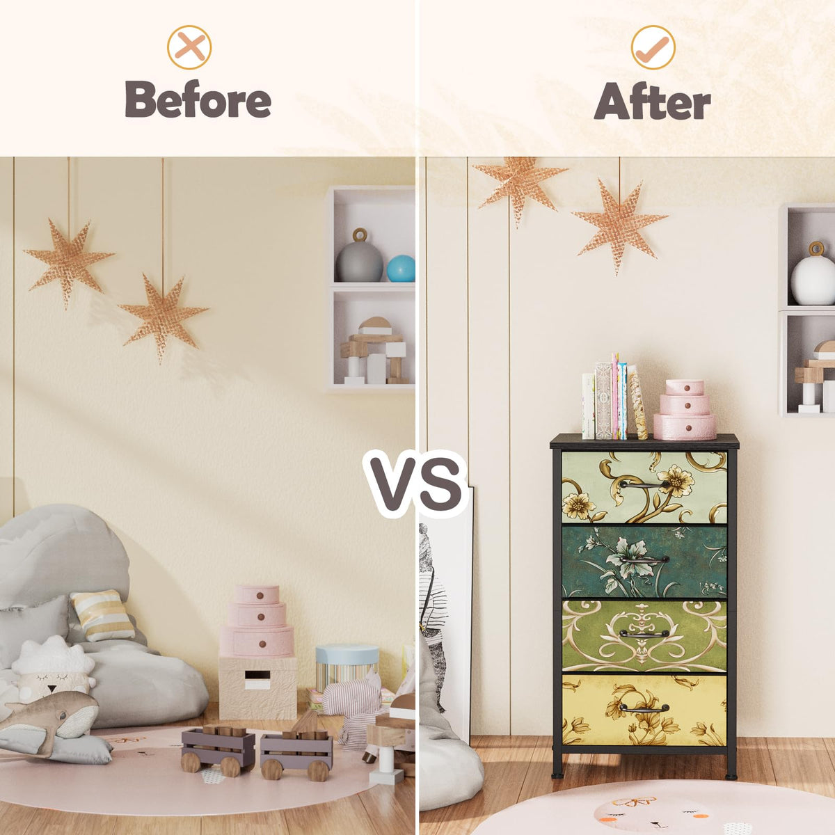 4 Drawer Fabric Dresser C174736