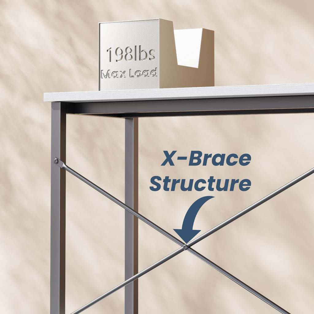 50-Inch Reversible L Shaped Desk with CPU Shelf H828141