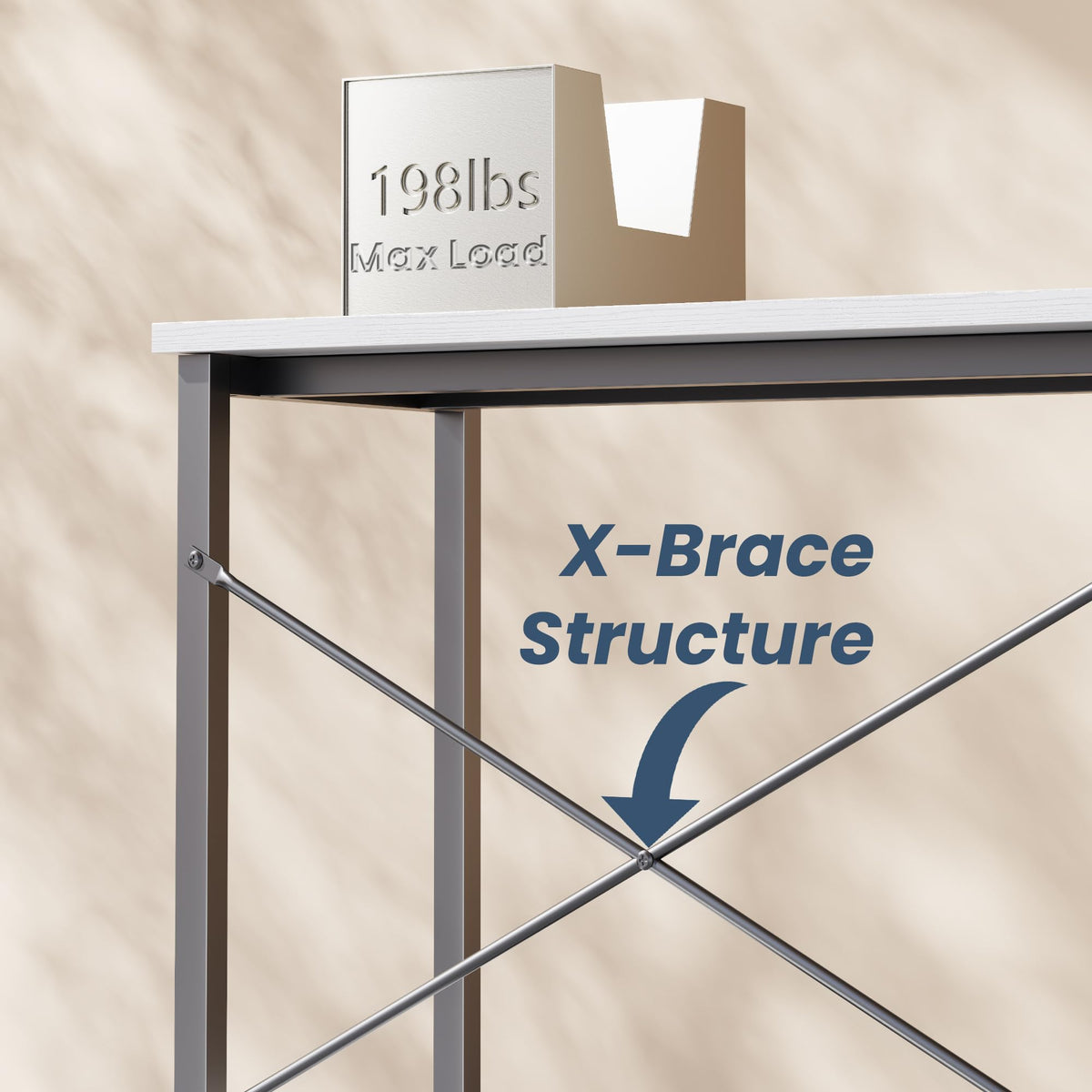 50-Inch Reversible L Shaped Desk with CPU Shelf H828141