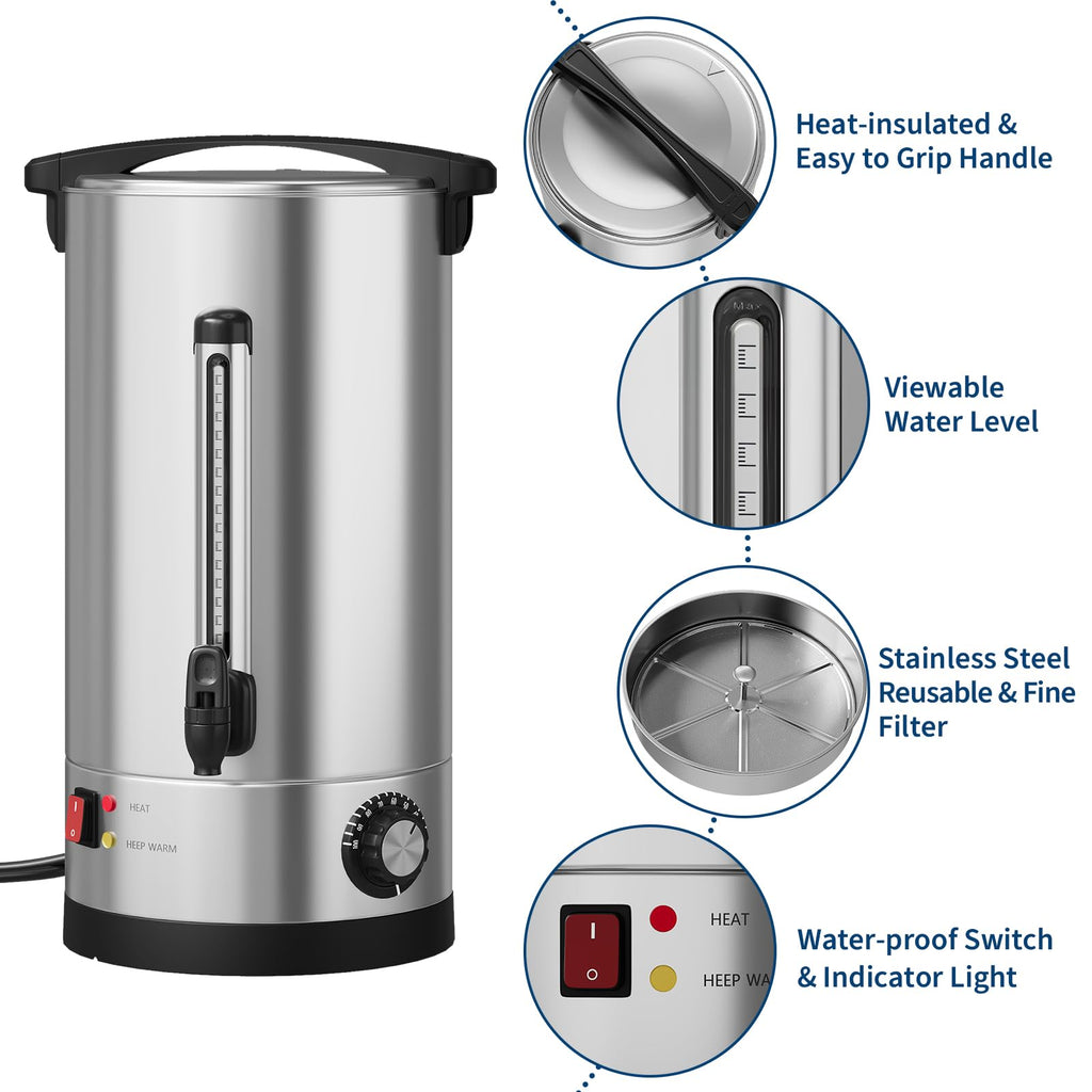 10L Double Wall Stainless Steel Coffee Urn R105896