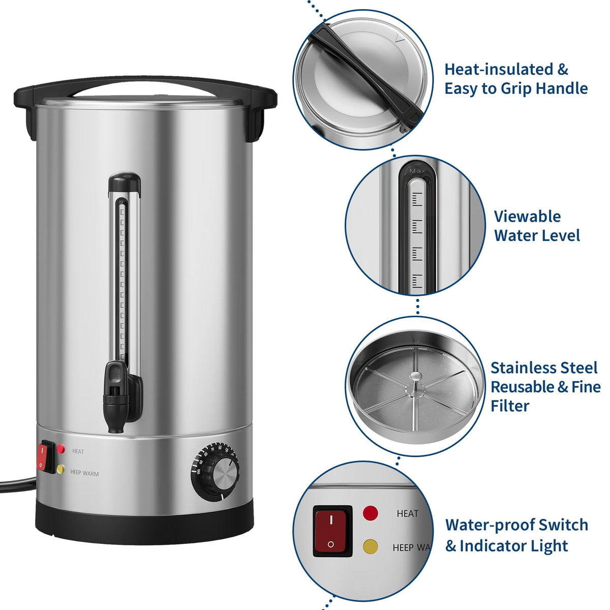 10L Double Wall Stainless Steel Coffee Urn R105896