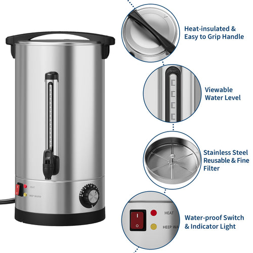 10L Double Wall Stainless Steel Coffee Urn R105896