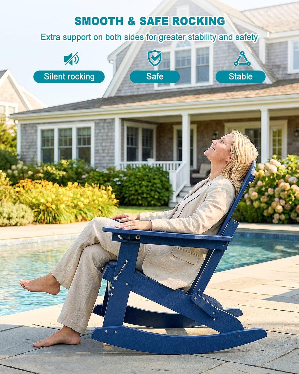 Folding Adirondack Rocking Chair with Ottoman K661456