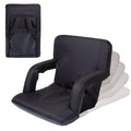 Portable Reclining Folding Stadium Seat with Back Support, Black W278