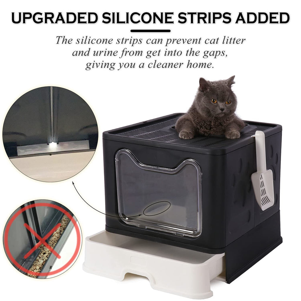 Foldable Large Cat Litter Box with Lid B629