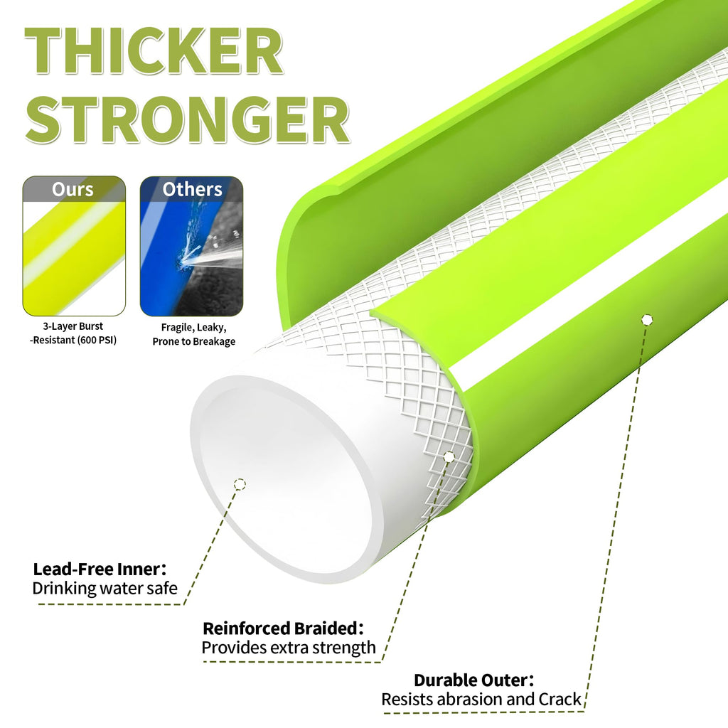 100FT x 5/8" Lightweight Hybrid Rubber Garden Hose N64233