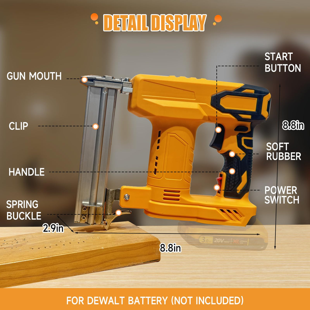 Cordless 2-in-1 Brad Nailer/Stapler Kit with 1000 Straight Nails, 500 U Nails S165