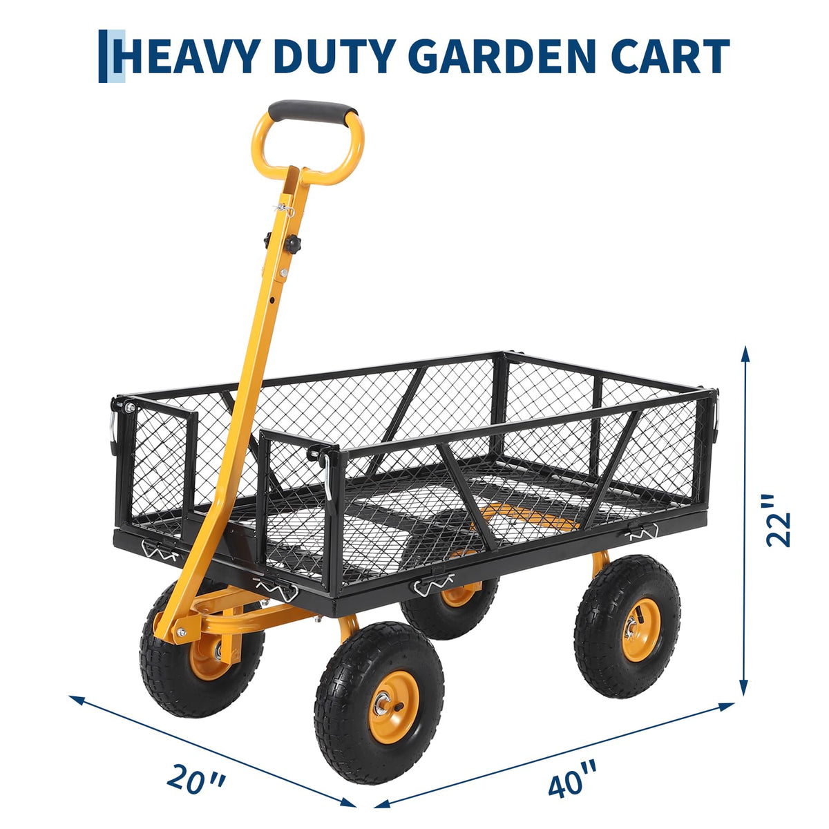 Black Heavy Duty Steel Garden Cart A662460