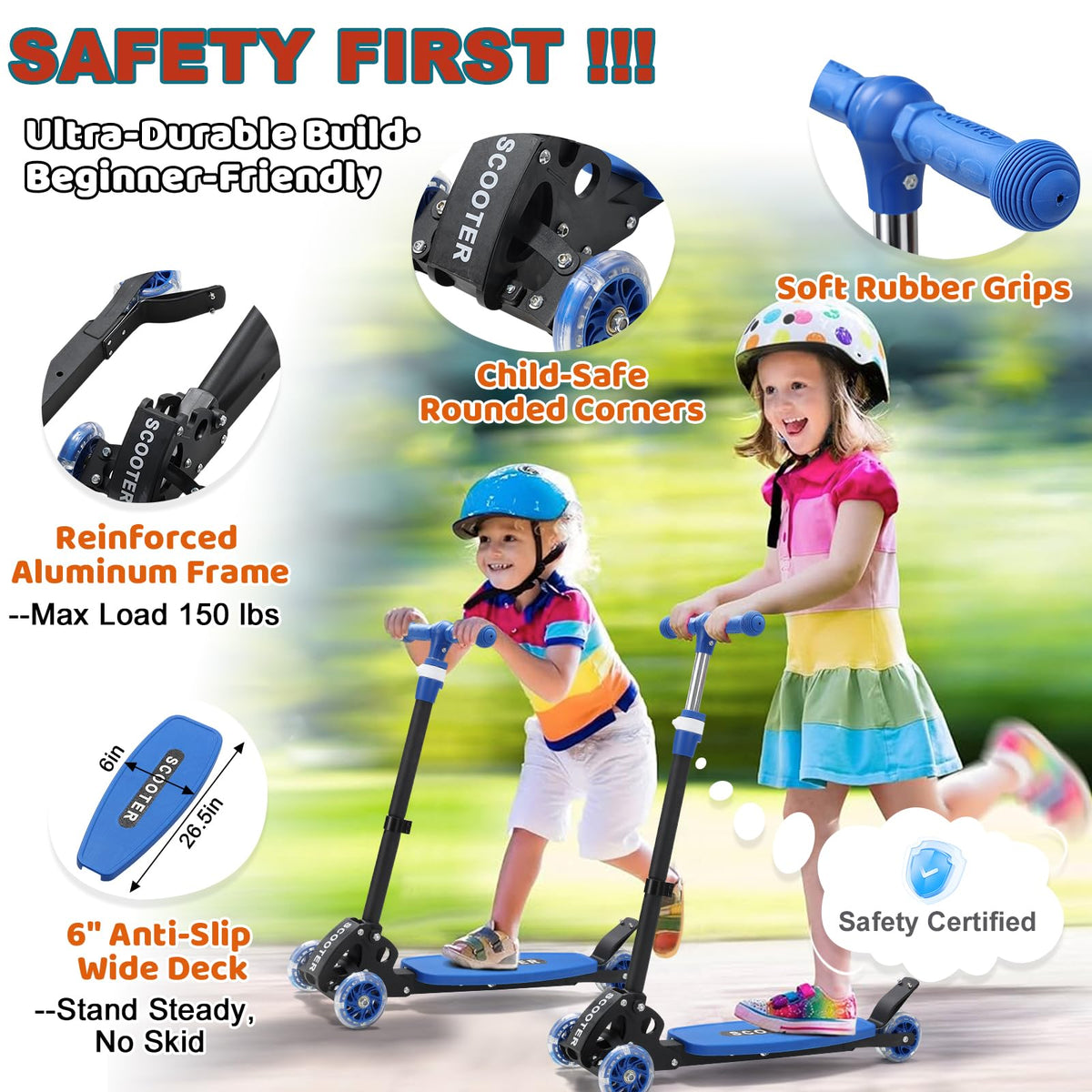 3 Wheel Kids Scooter with LED Light-Up Wheels K792409