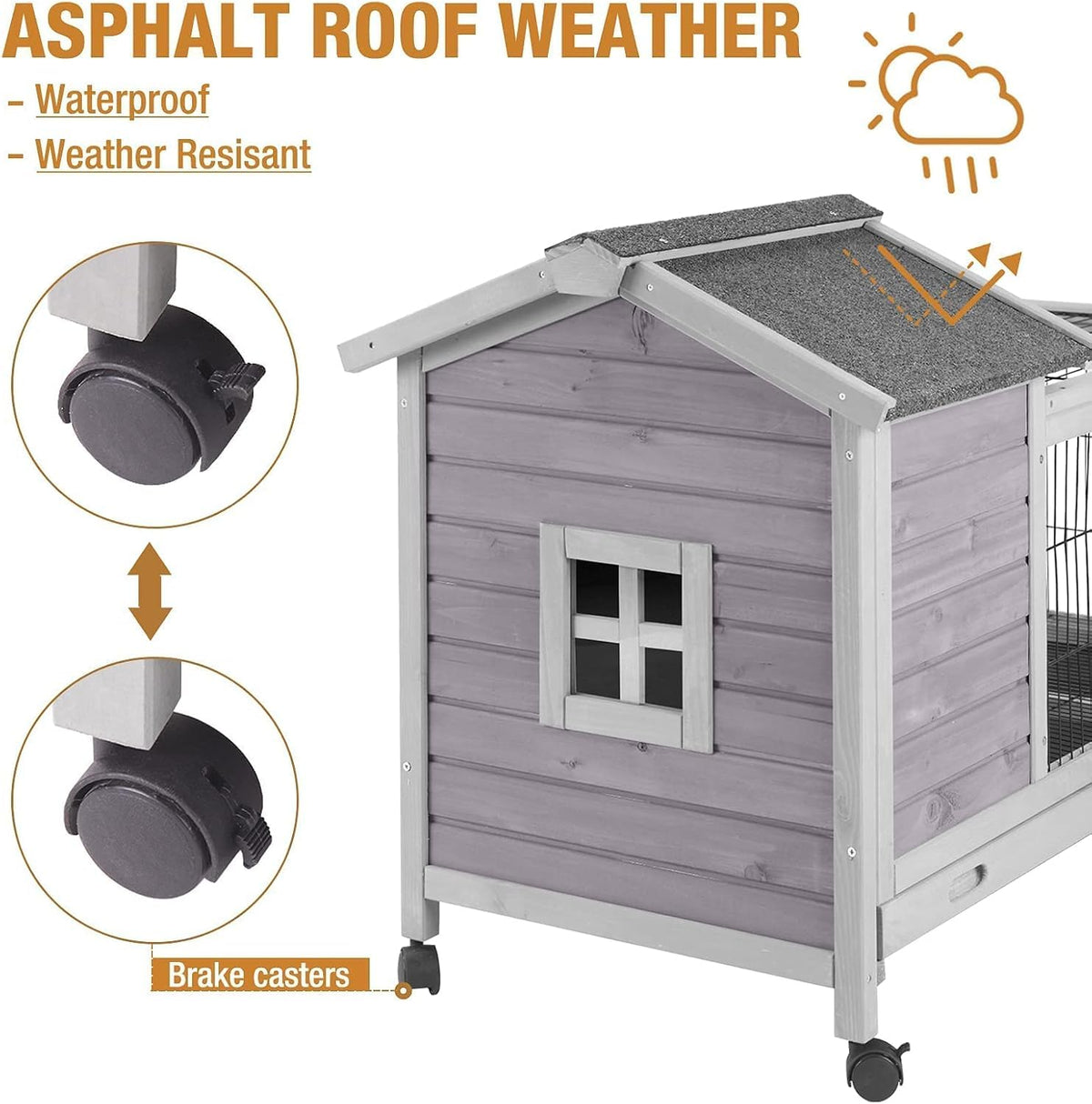 Wood Rabbit Hutch with Wire Mesh K7905