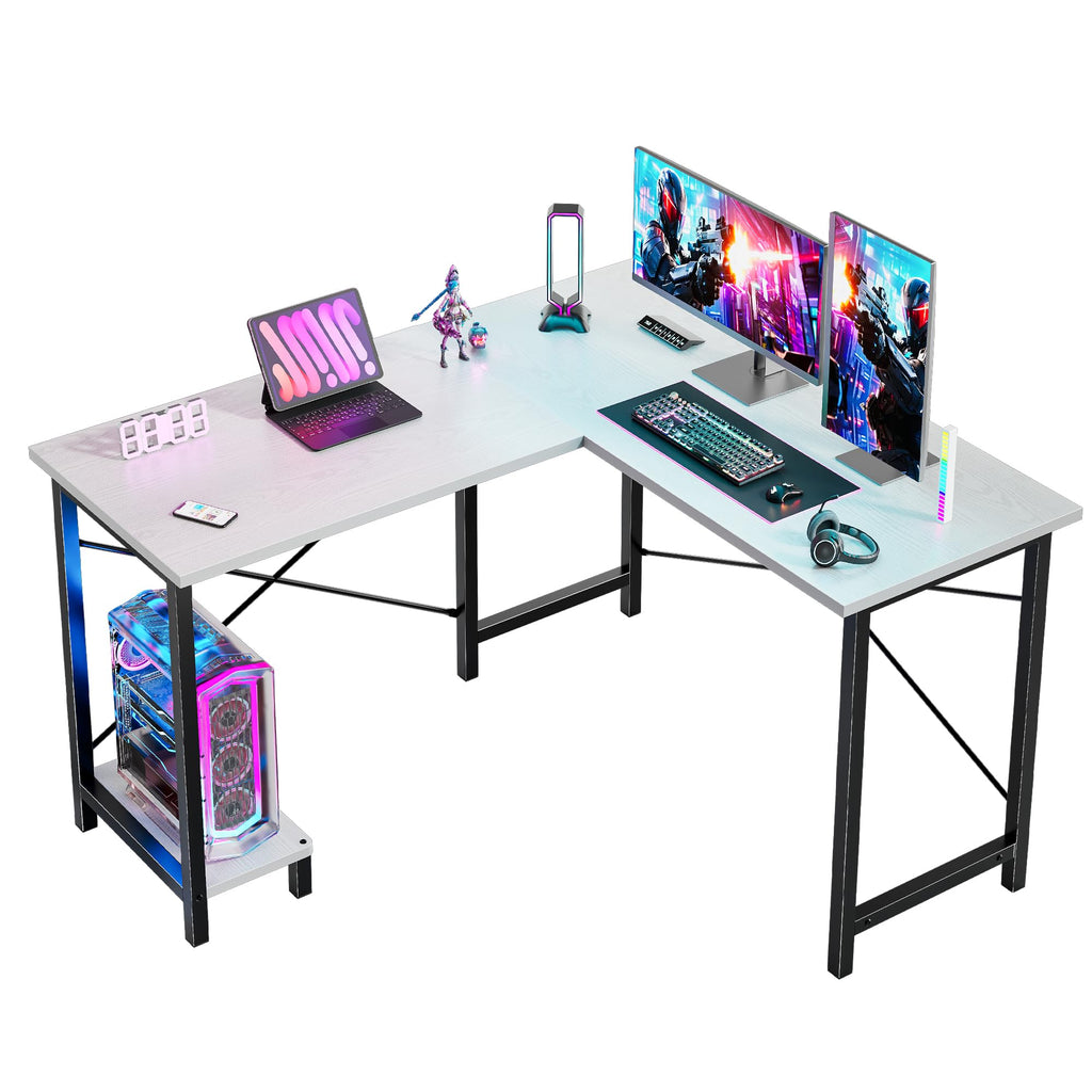 50-Inch Reversible L Shaped Desk with CPU Shelf H828141