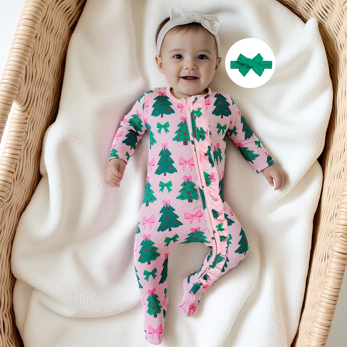 Newborn Baby Girl Footie Romper Sleeper Outfit K2834