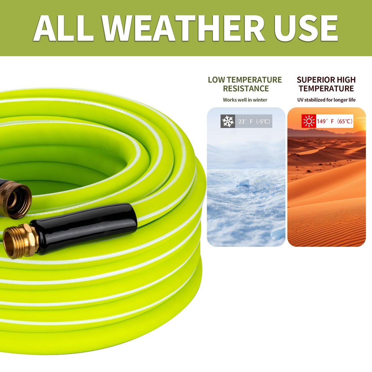 100FT x 5/8" Lightweight Hybrid Rubber Garden Hose N64233