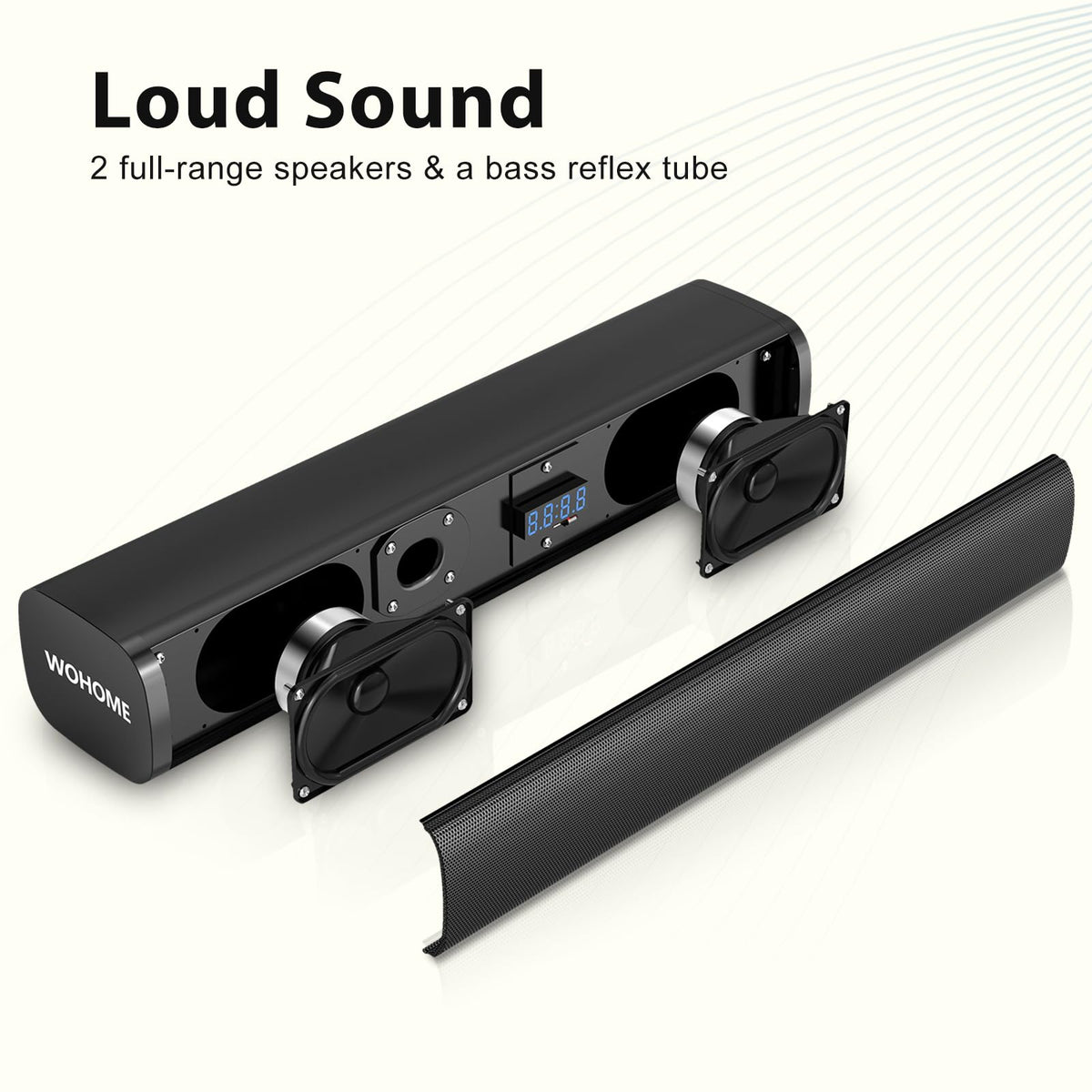 Black 2.1 CH Sound Bar with Wired Subwoofer A29480