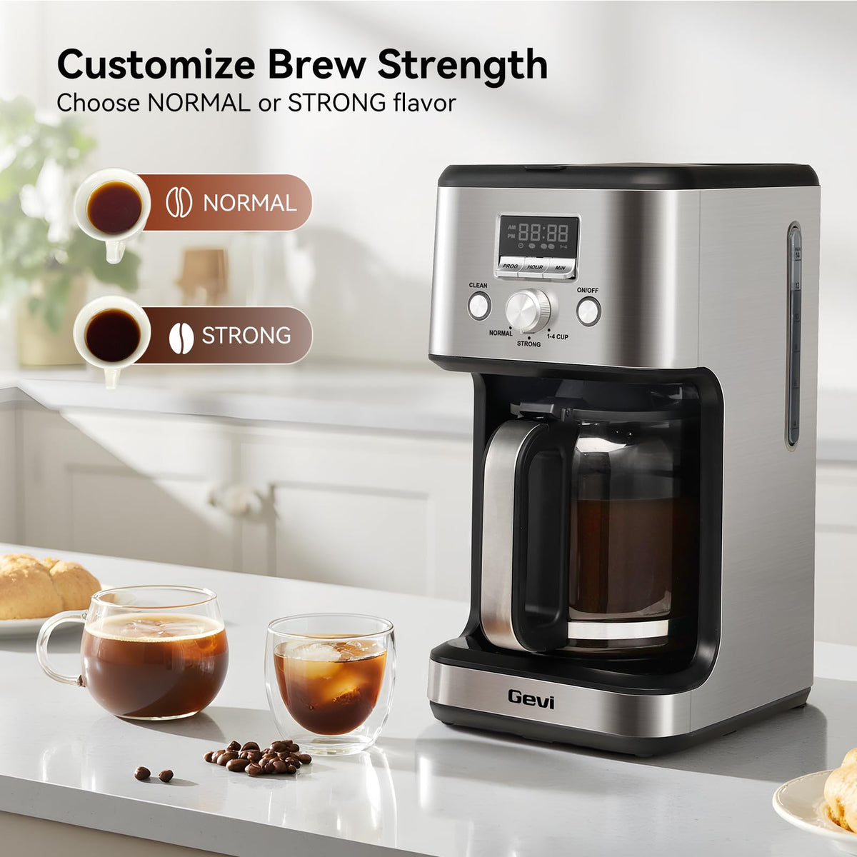 14 Cup Programmable Drip Coffee Maker with Glass Carafe T384