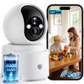 Battery Powered Wireless Indoor Security Camera, 4MP HD Pan/Tilt, 6000mAh Rechargeable, 5G&2.4G WiFi 6 E5382