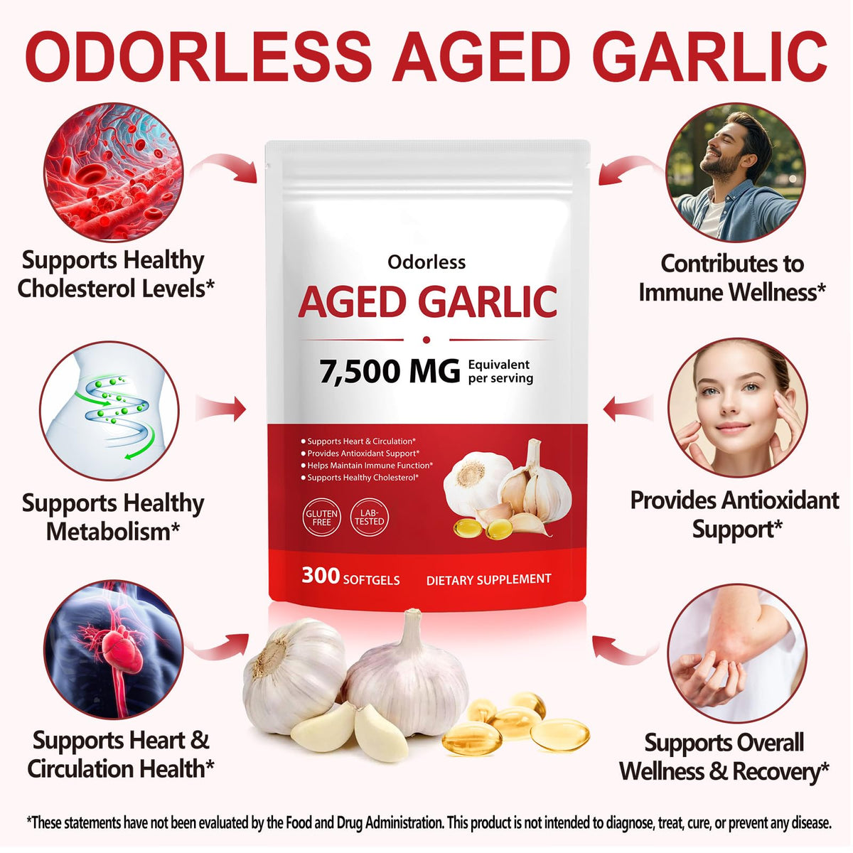 Odorless Garlic Supplement 300 Softgels Y5000