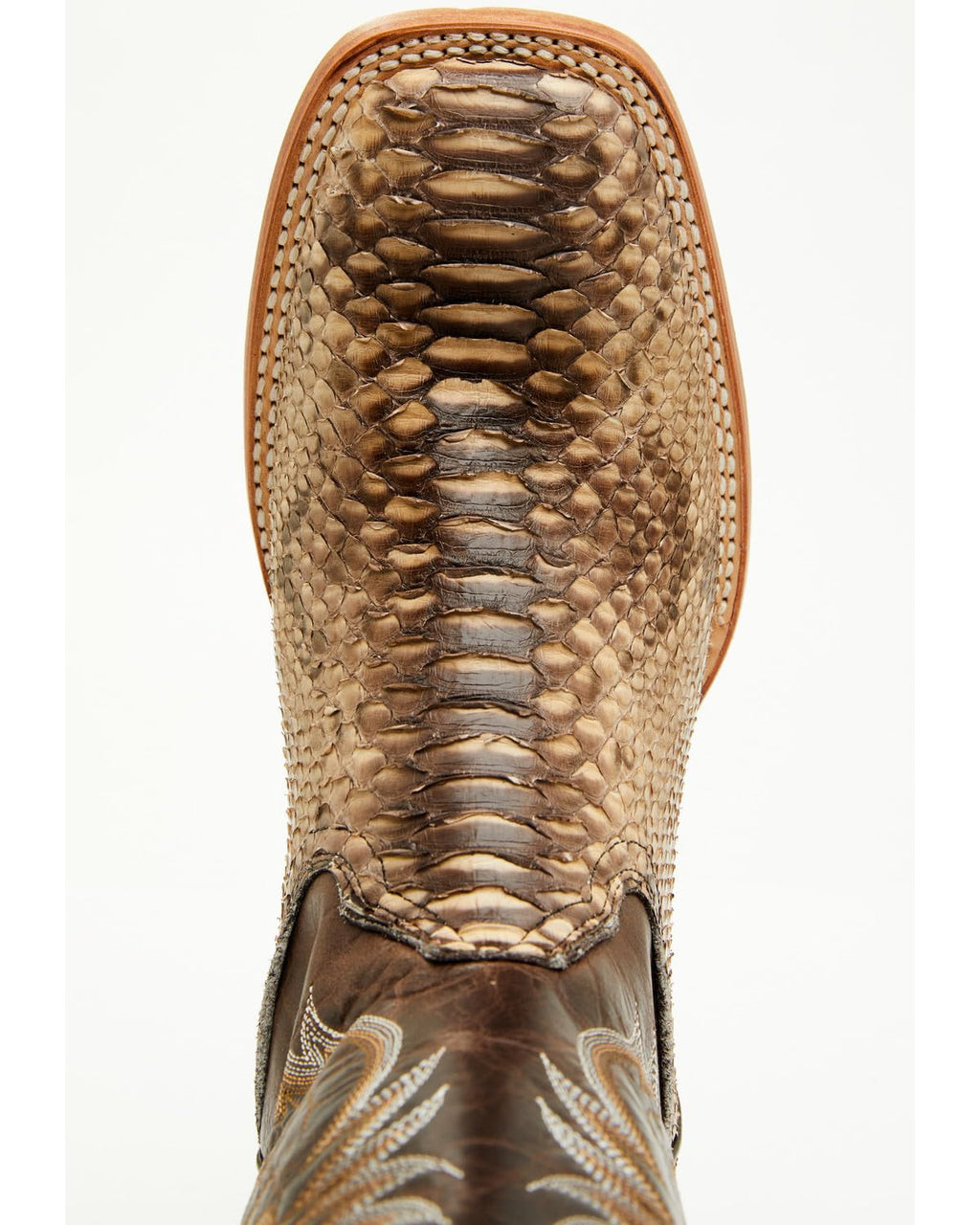 Men's Exotic Python Western Boot Broad Square Toe B1491
