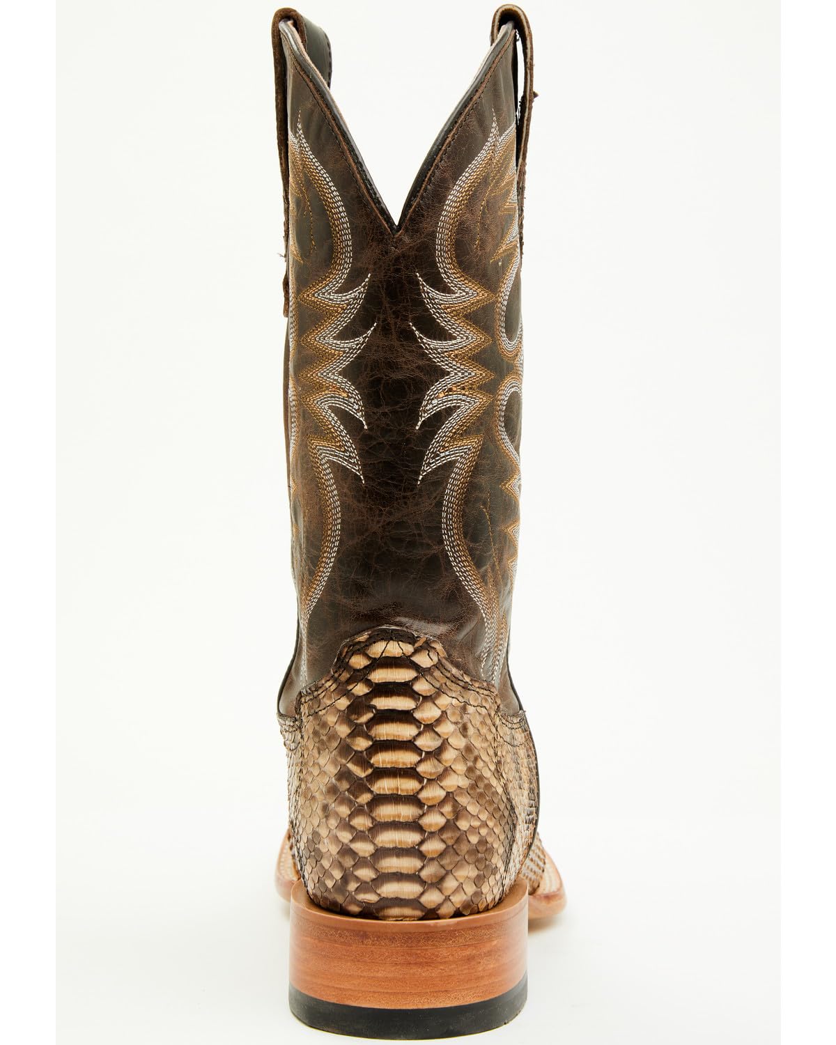 Men's Exotic Python Western Boot Broad Square Toe B1491