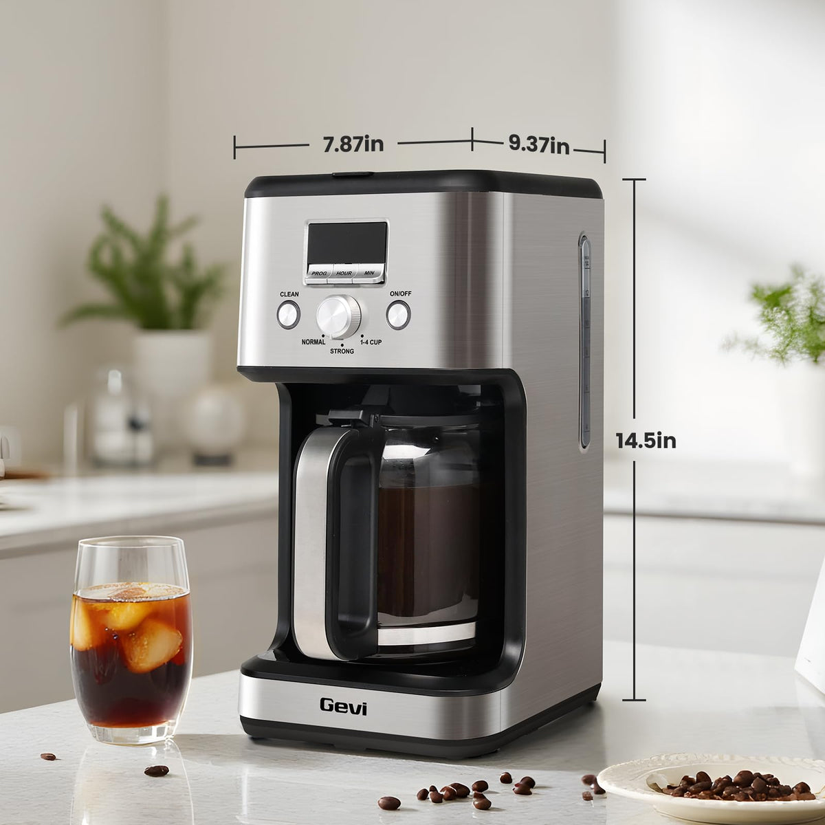 14 Cup Programmable Drip Coffee Maker with Glass Carafe T384