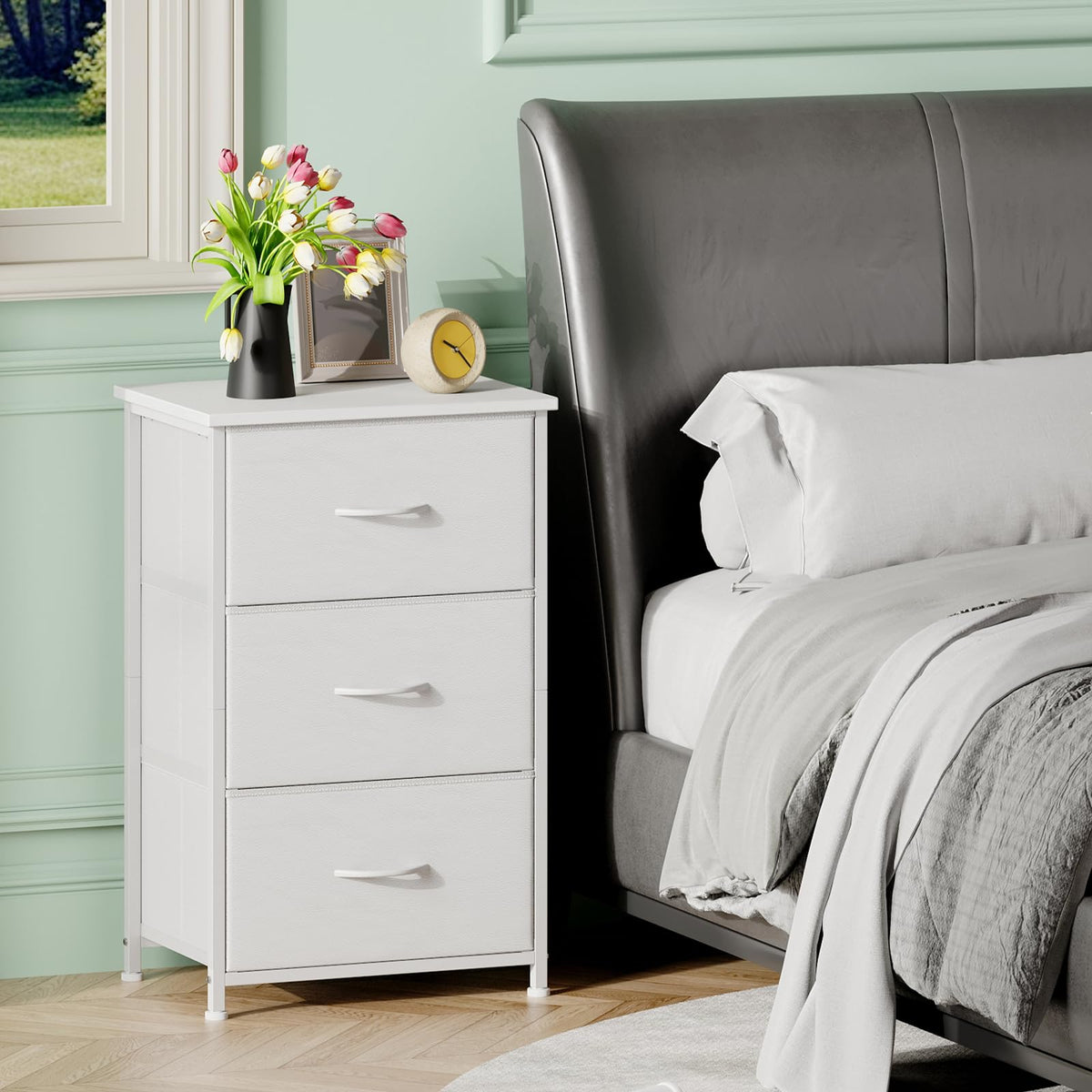White 3 Drawer Dresser M33457