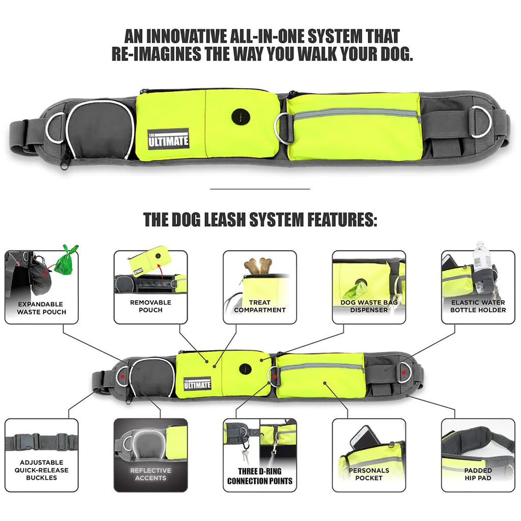 Hands Free Dog Leash with Reflective Bungee, Treat Holder, Poop Bag Dispenser S715487