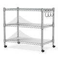 Heavy Duty 3-Shelf Chrome Steel Shelving Unit with Wheels S32281