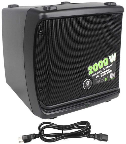 2000-Watt 8 in Powered PA Speakers with Tripod Stand Kit and XLR Cables O16045