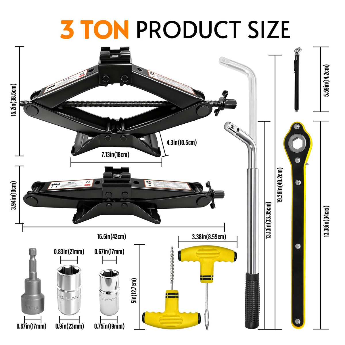 3 Ton Scissor Jack Kit with Lug Wrench R425