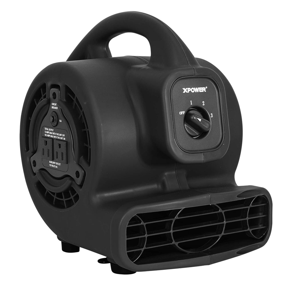 138 W 600 CFM Centrifugal Air Mover, Carpet Dryer, Floor Fan, Blower, Black Y39631
