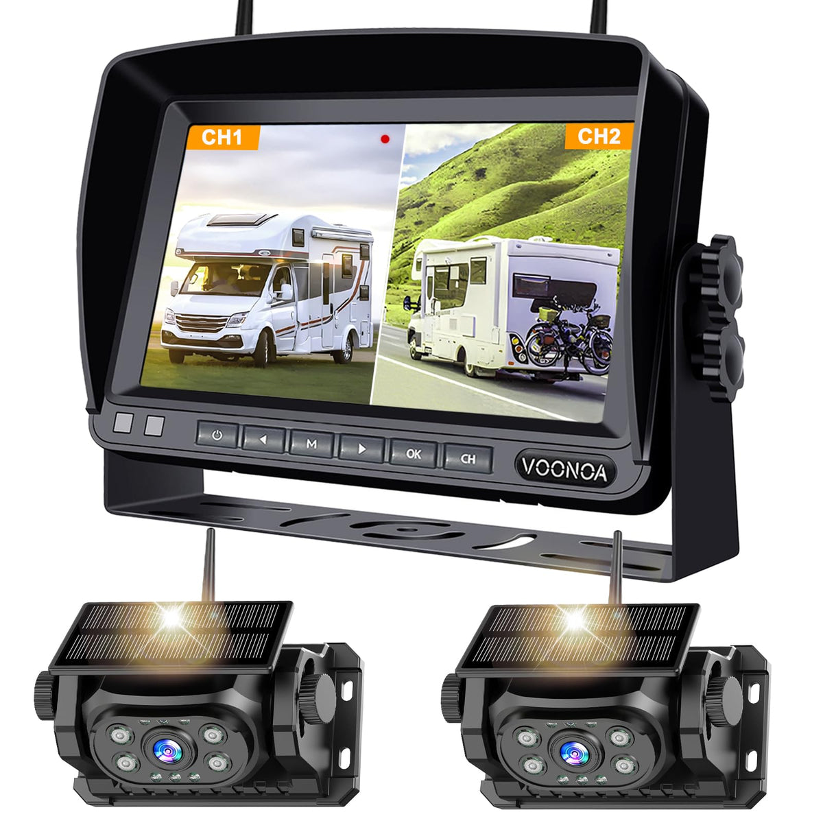 Magnetic Wireless Backup Camera with 7'' HD 1080P DVR Monitor System P556