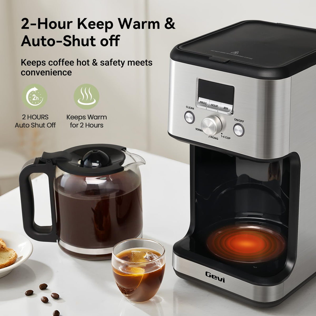 14 Cup Programmable Drip Coffee Maker with Glass Carafe T384