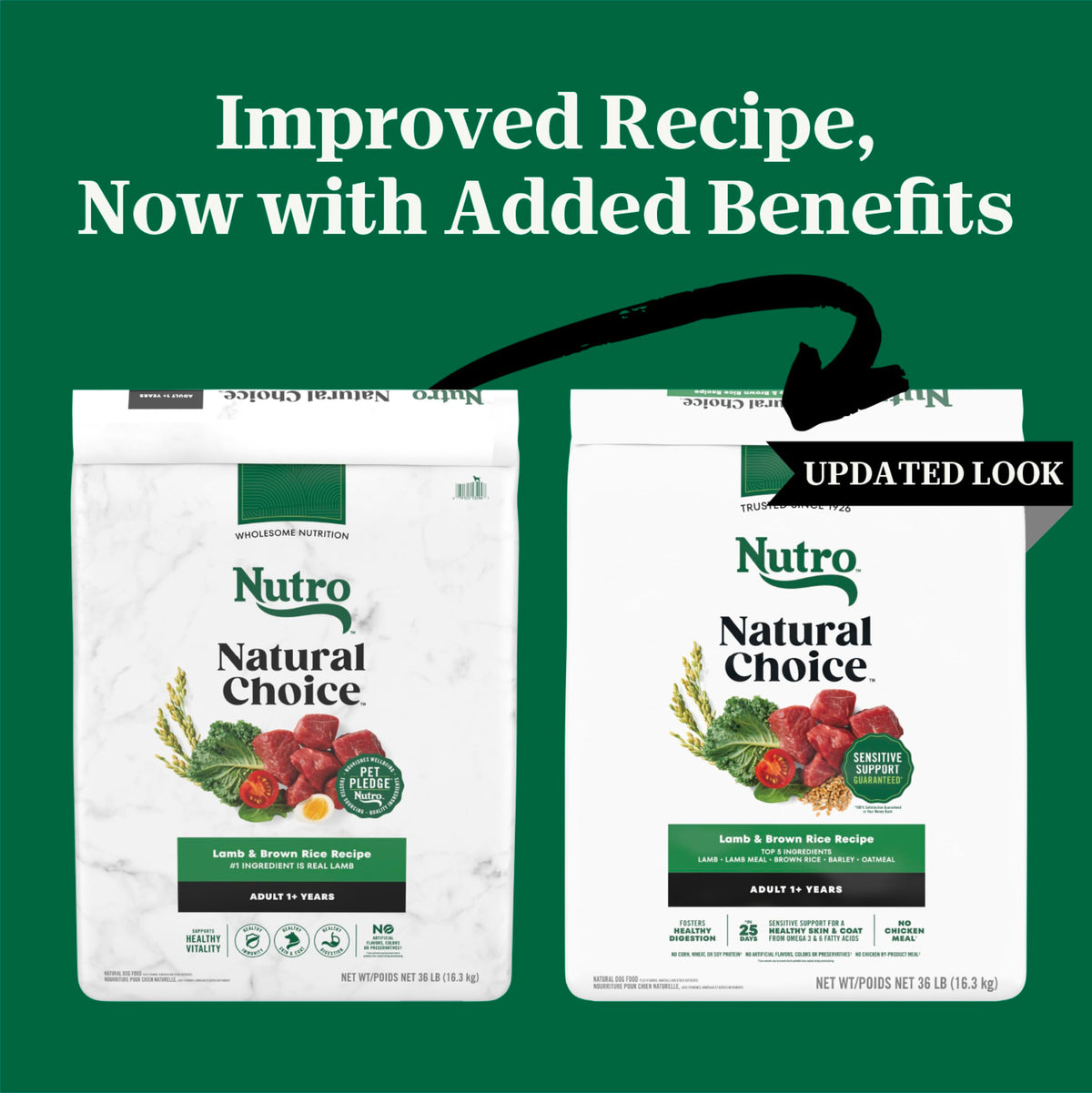 Adult Dry Dog Food, Lamb & Brown Rice Recipe, 36 lb P112